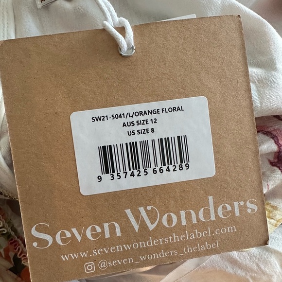 Petal & Pup Maxi Dress Orange Floral Seven Wonders Cutout 100% Cotton NWT - Picture 6 of 7